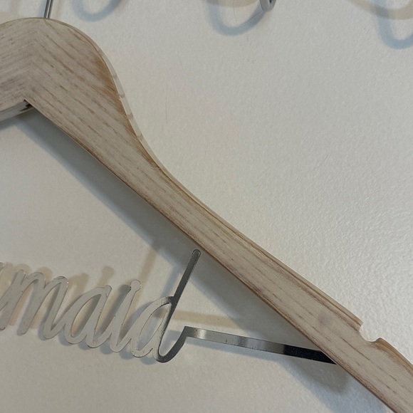 Bridesmaid Wooden Hanger with Silver Text - Picture 2 of 4